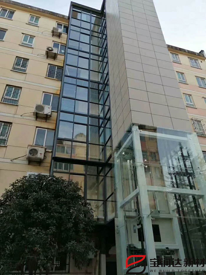 小区加装电梯安装宝润达仿石保温装饰一体板